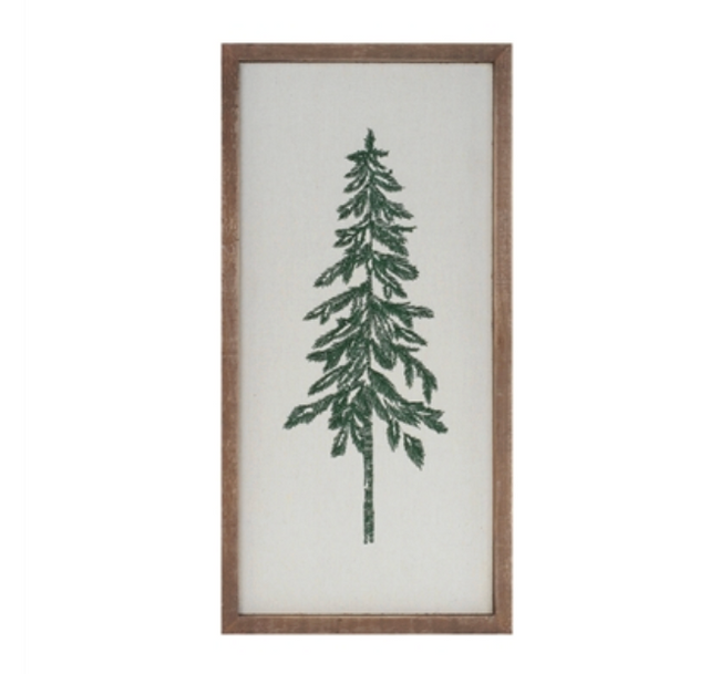 Embroidered Framed Tree Decor