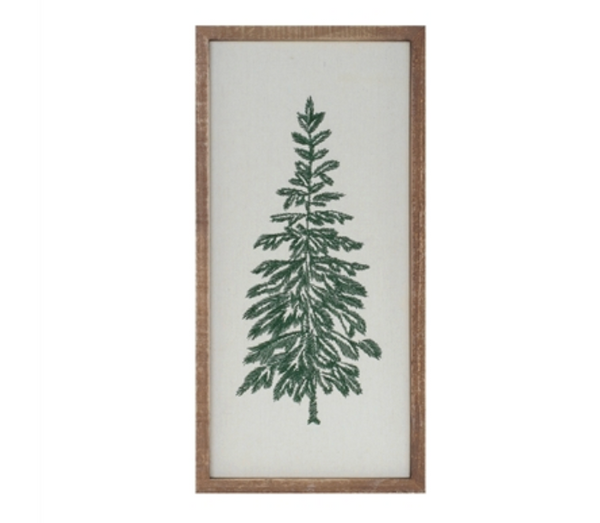 Embroidered Framed Tree Decor