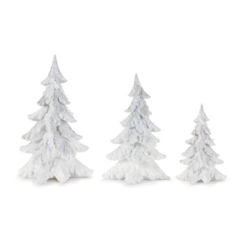 White Glittered Rustic Trees