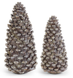 Brown Glittered Standing Pinecones