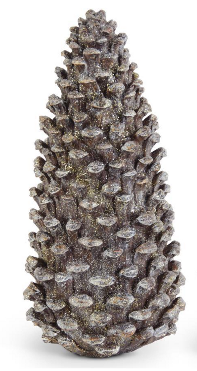 Brown Glittered Standing Pinecones