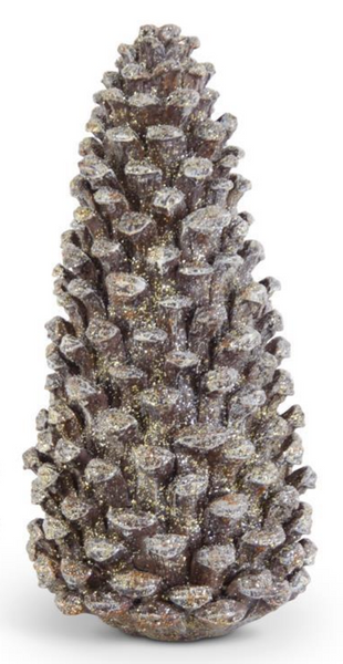 Brown Glittered Standing Pinecones