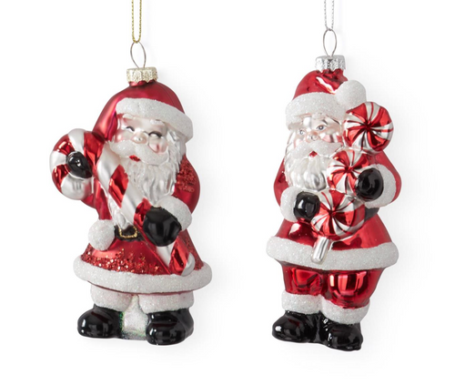Peppermint Santa Ornaments