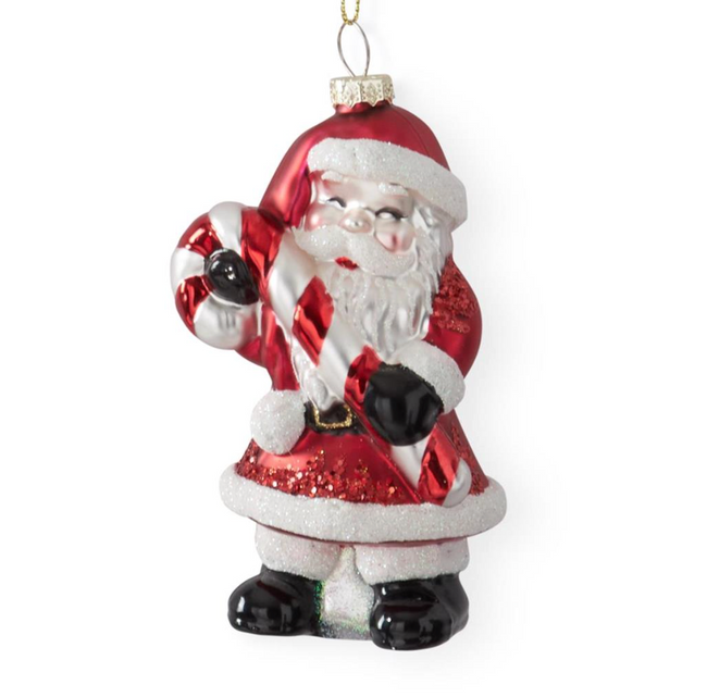 Peppermint Santa Ornaments