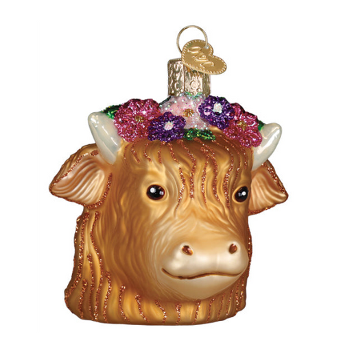 Floral Highland Cow by Old World Christmas