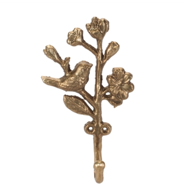 Gold Floral & Bird Wall Hooks