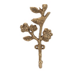 Gold Floral & Bird Wall Hooks