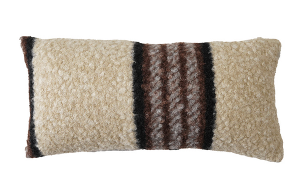Striped Faux Sherpa Lumbar Pillows