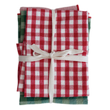Red & Green Mixed Tea Towels - Set of 3