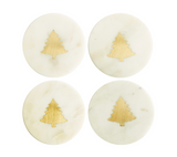 Brass Tree Marble Coasters - Set of 4
