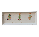 Speckled Christmas Tree Stoneware Platter