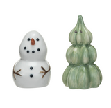 Snowman & Tree Salt and Pepper Set