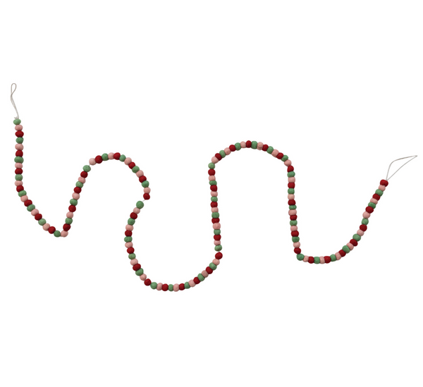 Festive Wool Felt Ball Garland