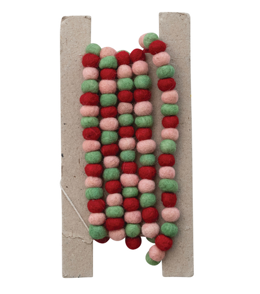 Festive Wool Felt Ball Garland