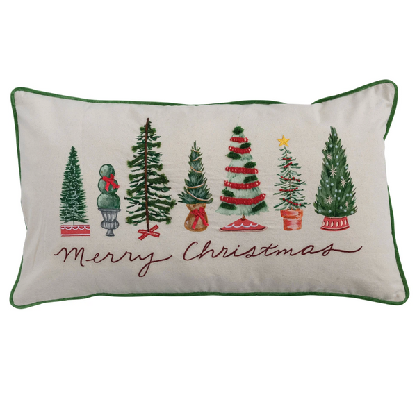 Mixed Christmas Trees Lumbar Pillow