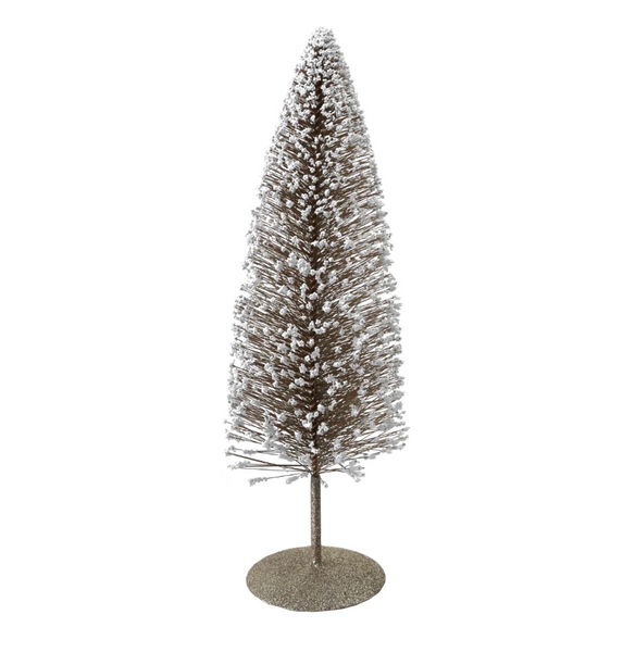 Soft Gold Glittered Bottle Brush Trees