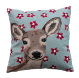 Deer & Floral Pillow