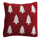 Red & White Tree Knit Pillow