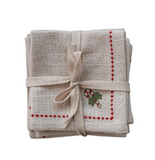 Holiday Cotton Cocktail Napkins - Set of 4