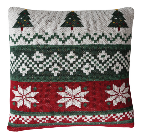 Christmas Fair Isle Knit Pillow