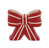 Red Ceramic Bow Vase