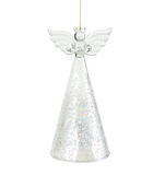 Iced Glass Angel Ornament