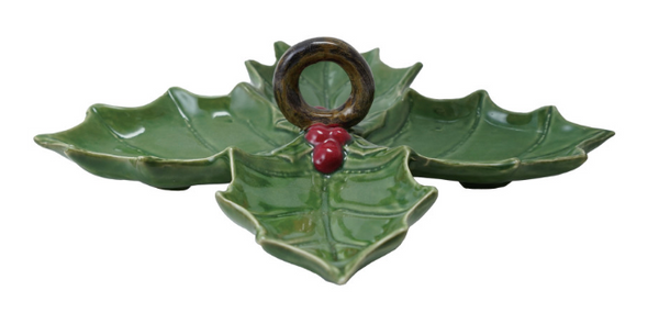 Holly Leaf Ceramic Dish