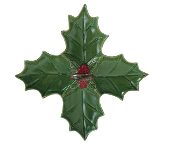 Holly Leaf Ceramic Dish