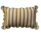 Yellow Stripe Scalloped Pillow