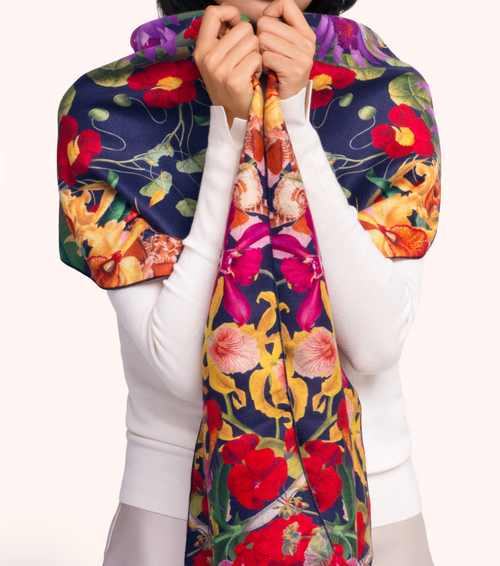 Botanical Kaleidoscope Lux Print Scarf
