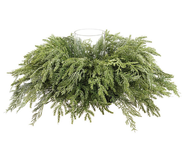 Glittered Ultra Deluxe Mixed Cedar Centerpiece