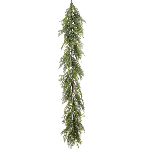 Glittered Ultra Deluxe Cedar Garland - 6'