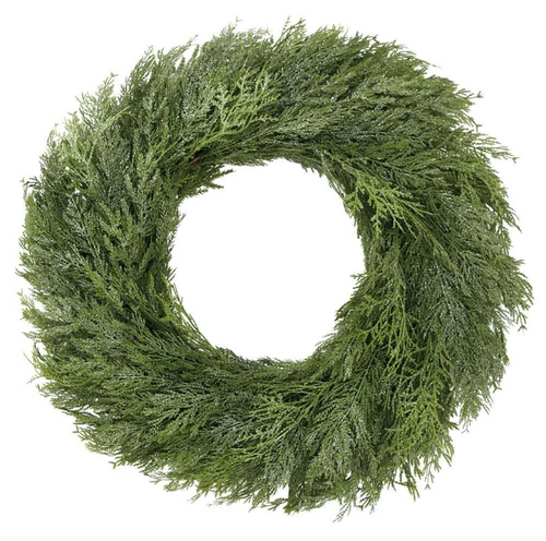 Glittered Ultra Deluxe Mixed Cedar Wreath - 30"