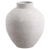 Whitewashed Bulbous Metal Planter