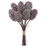 Snowed Brown Pinecone Spray - 14