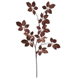 Brown Velvet Schefflera Leaf Spray - 50