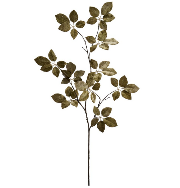Green Velvet Schefflera Leaf Spray - 50"