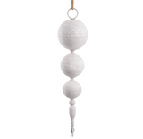 Whitewash Ball Finial Ornaments