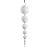 Whitewash Ball Finial Ornaments
