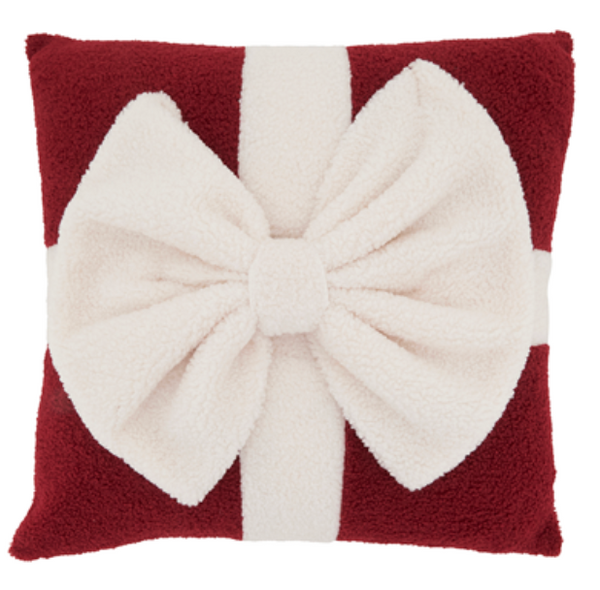 Red & White Bow Pillow