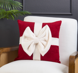 Red & White Bow Pillow