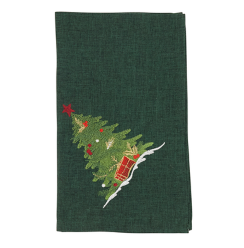 Christmas Tree Embroidered Napkins