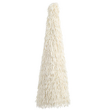 White Furry Cone Topiaries