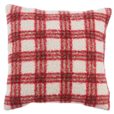 Red & White Curly Plaid Pillows