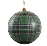 Green Plaid Ball Ornaments