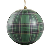 Green Plaid Ball Ornaments