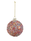 Glass Beaded Ball Ornament with Glitter
