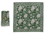 Cotton Block Print Napkins with Floral Pattern