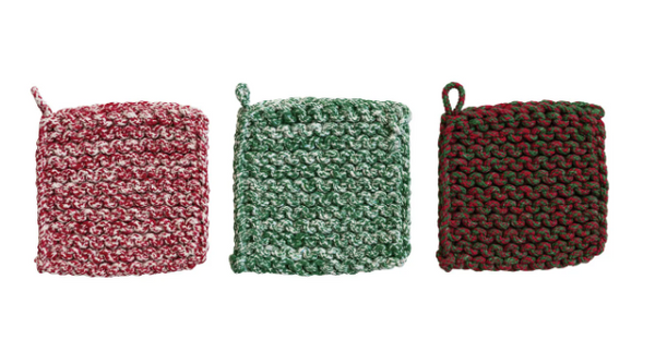 Melange Cotton Crocheted Pot Holder