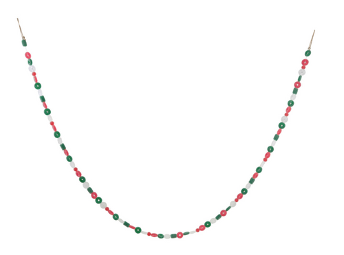 Green, Red & White Candy Garland with Sugar